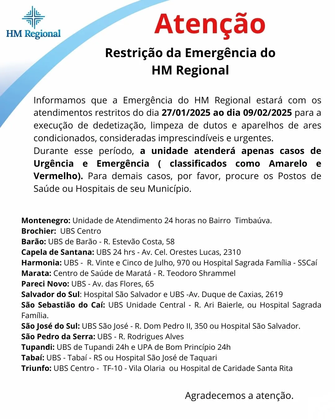 Comunicado HM Regional 