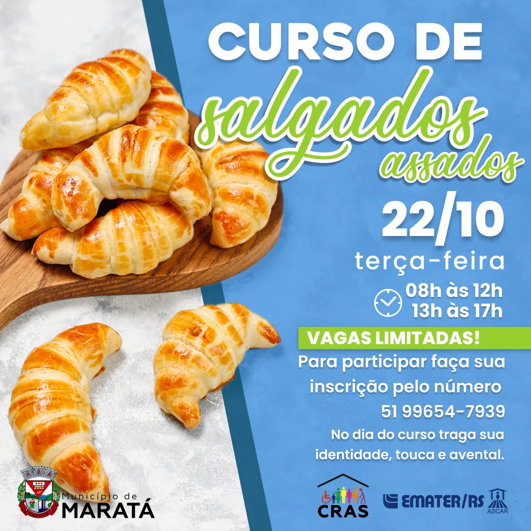 Vem ai! Curso de Salgados Assados