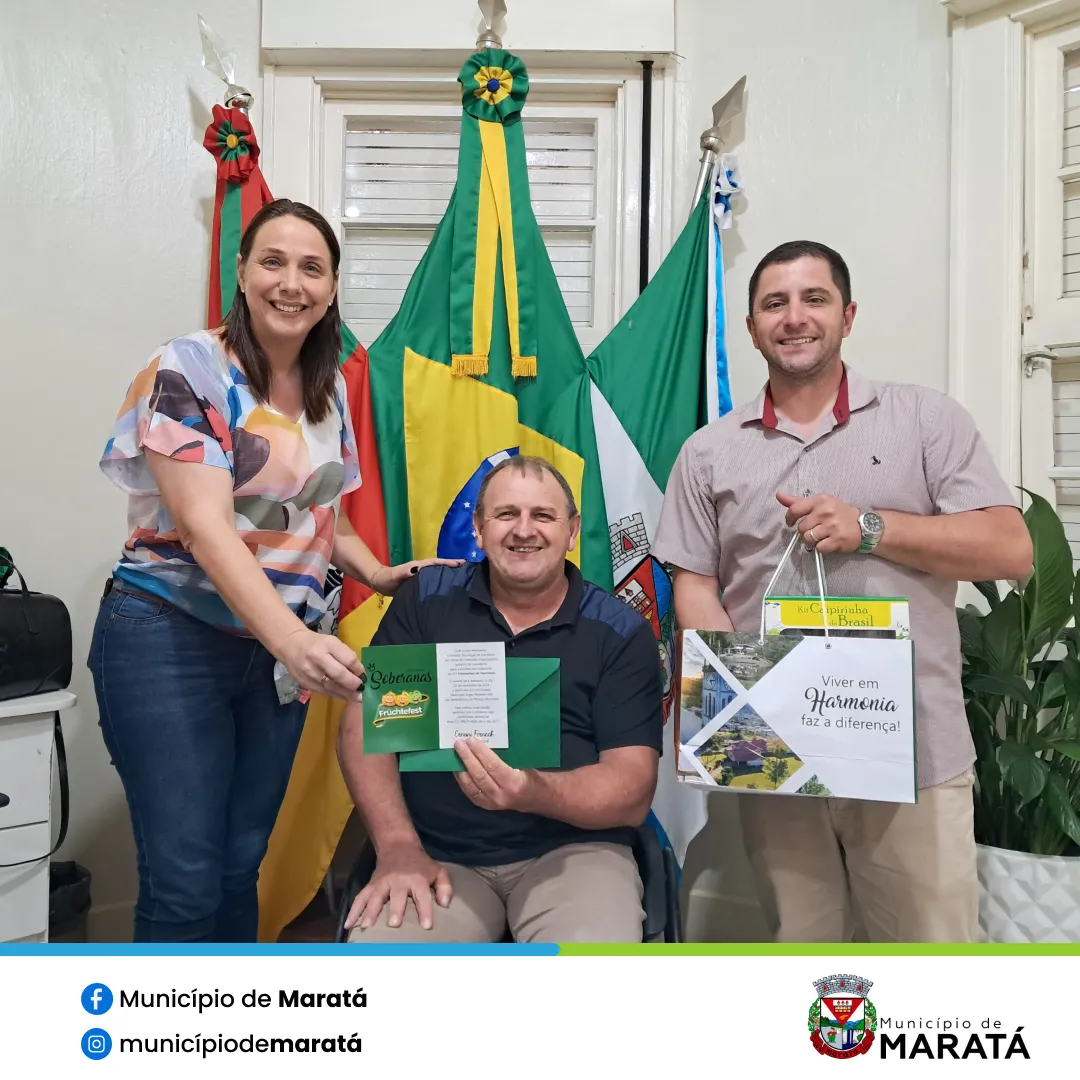 Vice-prefeito recebe o convite oficial para a Escolha das Soberanas da 11 Frchtefest de Harmonia